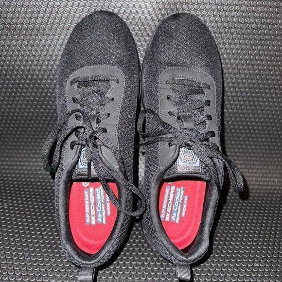 Skechers Black Ghenter Bronaugh Work No Slip Comfort Shoes Women’s Size 11 - Picture 6 of 8